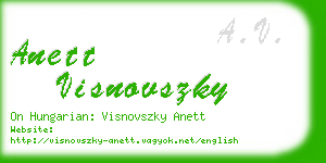 anett visnovszky business card